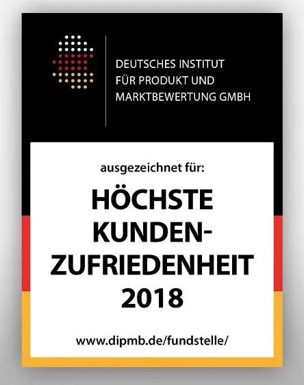 Gütesiegel für höchste Kundenzufriedenheit aus dem Jahr 2018